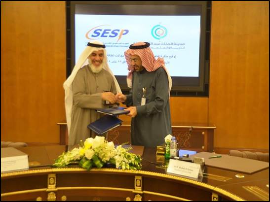 King Abdullah City for Atomic and Renewable Energy Signs Memorandum of Understanding with SESP